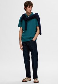 Selected Homme SLHFAVE ZIP - Polokošeľa - dragonfly