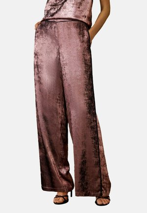 Love & Roses, LAME WIDE LEG TROUSERS - Trousers - rose pink