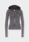 ICONS WASH FITTED FULL ZIP HOODIE - Sweater met rits - anthracite