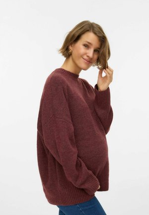 GESCHNITTEN RUNDHALS PULLOVER - Džemper - rose brown