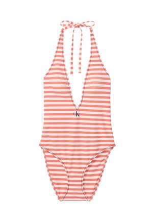 Calvin Klein Swimwear, PLUNGE GRAPHIC MONOGRAM - Maillot de bain - orange/white