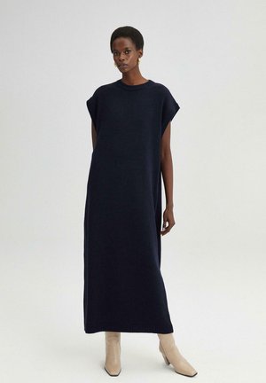 WITH BOLERO - Pletené šaty - navy blue