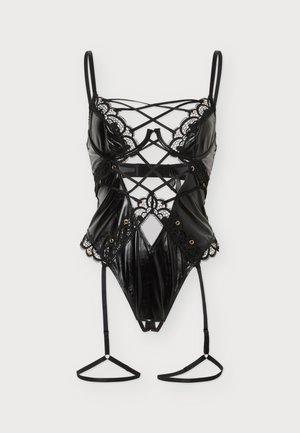 Ann Summers, DARK ENCHANTMENT CROTCHLESS - Боди с отвори - black