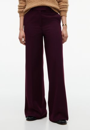 Tommy Hilfiger, STRAIGHT WIDE LEG TUXEDO TROUSERS - Панталони - deep burgundy