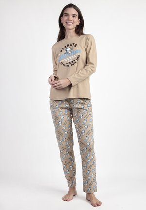MANGA LARGA VARSITY SQUAD SET - Pijama - camel