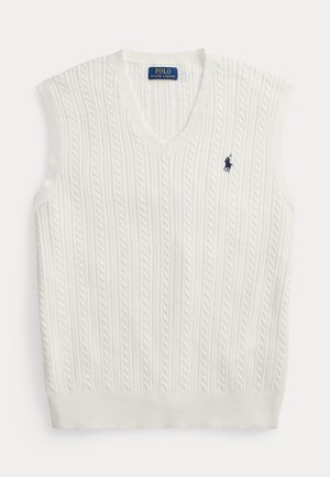 CABLE-KNIT COTTON SWEATER VEST - Vesta - deckwash white