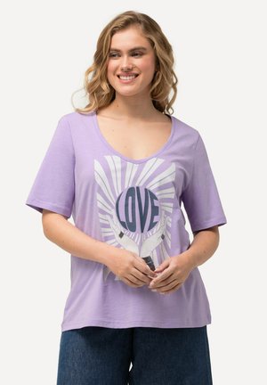 Ulla Popken LOVE SEQUINED - T-shirt print - lavender