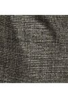 Texture de tissu à carreaux gris et noir avec un motif tissé et des coutures visibles.