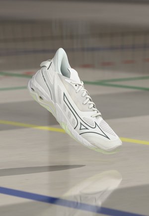 Mizuno, WAVE MIRAGE 5 - Обувки за волейбол - white/balsam green