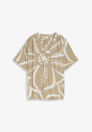TOM TAILOR, BLUSE MIT MUSTER - Bluse - big olive white flower print