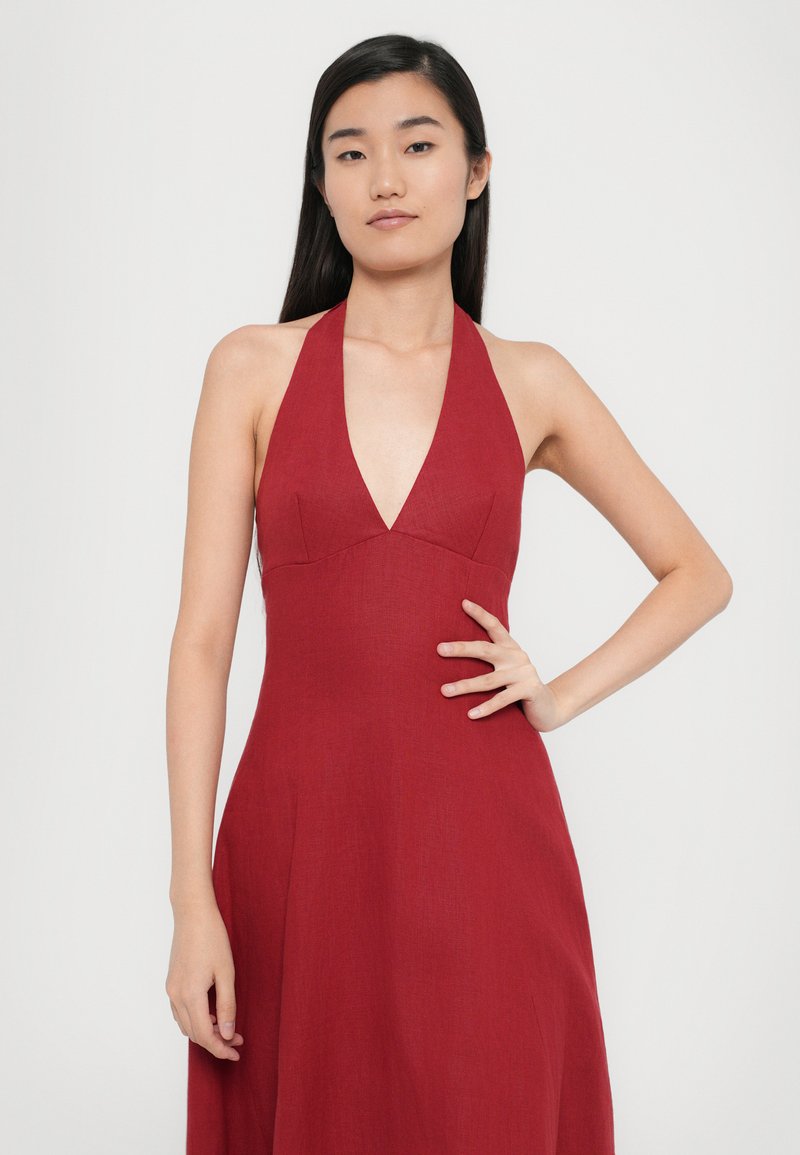 strapless open back dress Lydie Maxi Dress Red
