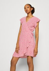 VILA VIFINI WRAP SHORT DRESS - Kasdienė suknelė - pink yarrow