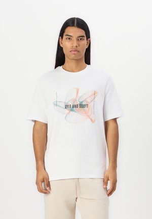 LINE GRAPHIC - T-shirt imprimé - white/ kinetic orange
