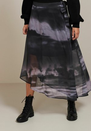 Next ASYMMETRIC HEM - REGULAR FIT - Apliekamie svārki - blue black abstract print