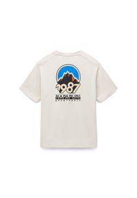 Napapijri MONTEPIANA - Nyomott mintás póló - beige dimity