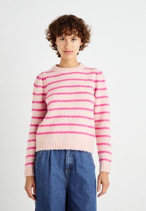 ONLY ONLSILOMA LIFE ONECK - Pullover - silver pink/fuschia purple