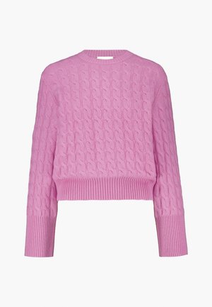 FTC Cashmere, CABLE ROUND NECK PULLOVER - Jumper - pink