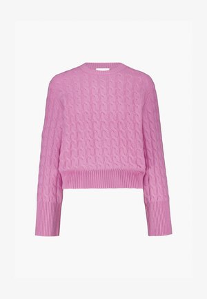 FTC Cashmere, CABLE ROUND NECK PULLOVER - Jumper - pink