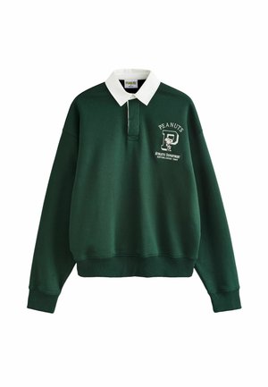 Next, SNOOPY LICENCE GRAPHIC RUGBY POLO SWEATSHIRT - Sweatshirt - dark green