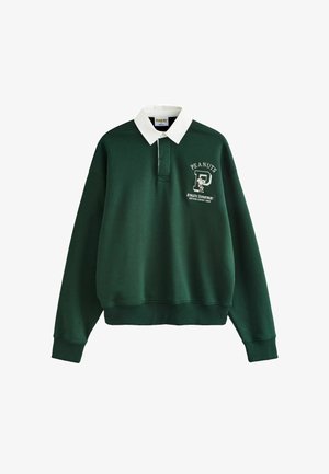 Next, SNOOPY LICENCE GRAPHIC RUGBY POLO SWEATSHIRT - Sweatshirt - dark green