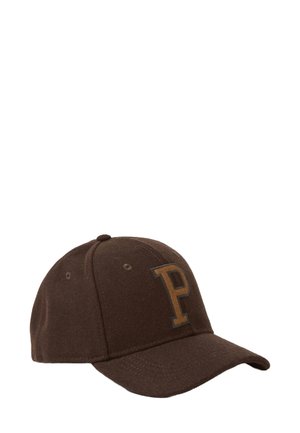 WITH EMBROIDERED LETTER - Cap - dark brown