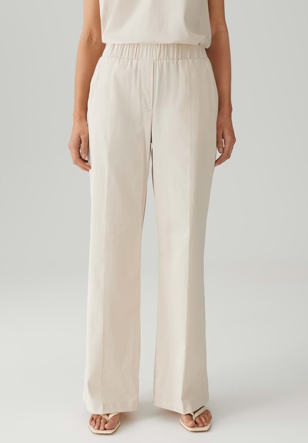 MID RISE LONG WIDE FIT - Stoffhose - natural glaze