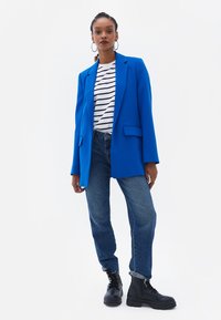 OXXO LANGER MIT REVERSKRAGEN - Cappotto corto - lapis blue