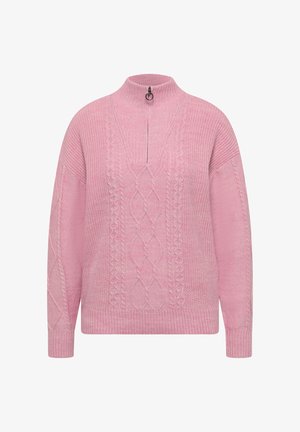 Cecil, PULLOVER MIT TROYERKRAGEN UND ZOPFMUSTER - Trui - mellow rose melange