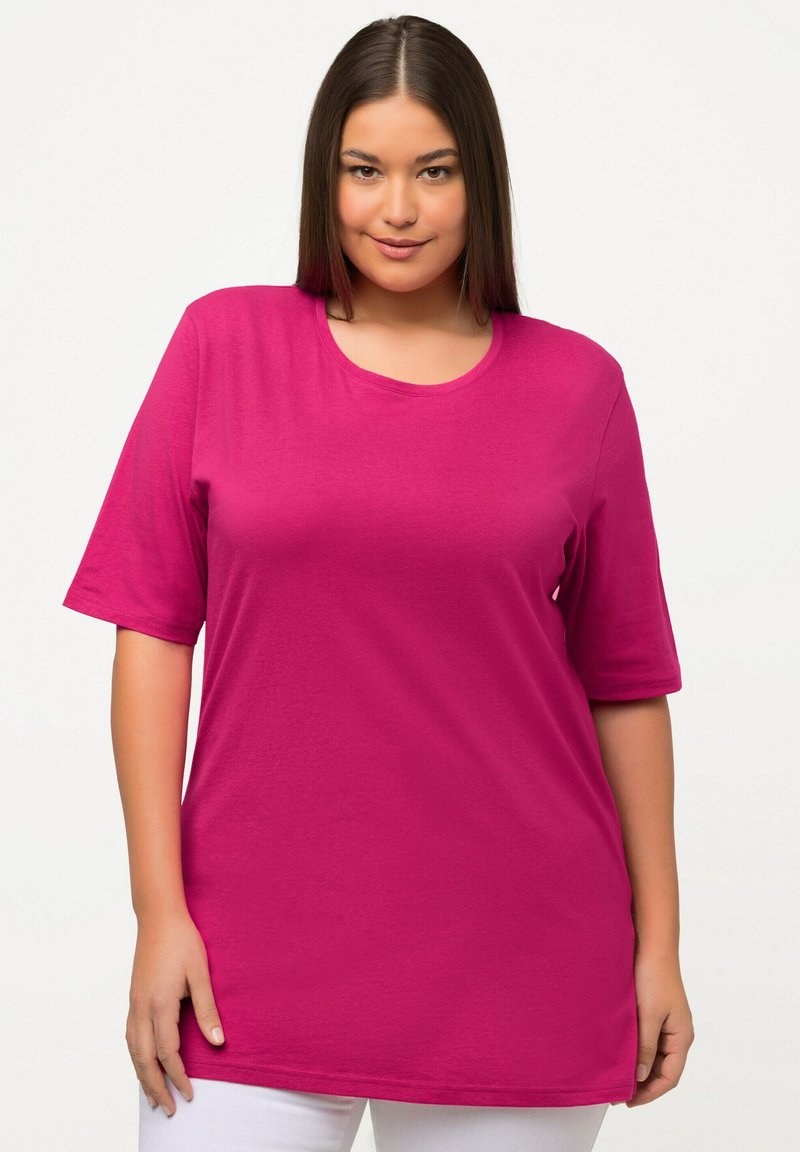 Ulla Popken PLUS SIZE BASIC SHORT SLEEVE TEE  - T-Shirt basic - fuchsia pink