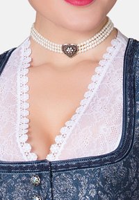 Alpenflüstern TRACHTEN-PERLEN-KROPFKETTE ORNAMENT-HERZ (CREME-WEISS) - Halskette - creme weiß