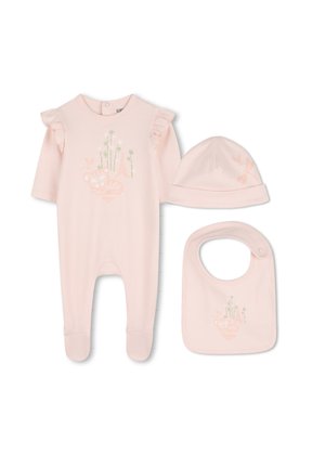 KENZO kids, ENSEMBLE PYJAMA, BONNET ET BAVOIR SET - Gorro - litchi