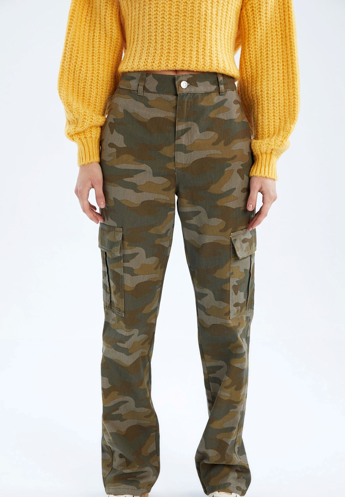 Pantaloni Cargo DeFacto Donna | Nero, Gamba Larga Con Tasche | Per Trekking E Casual