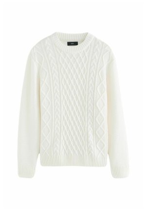 CABLE CREW NECK - REGULAR FIT - Džemper - ecru