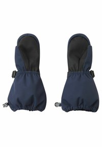 Marineblaue Handschuhe mit schwarzem Innenfutter. Weiches Außenmaterial, elastische Bündchen und verstellbare Riemen für einen sicheren Sitz.