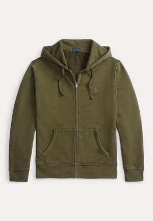 GARMENT-DYED FLEECE FULL-ZIP HOODIE - Cipzáras pulóver - company olive