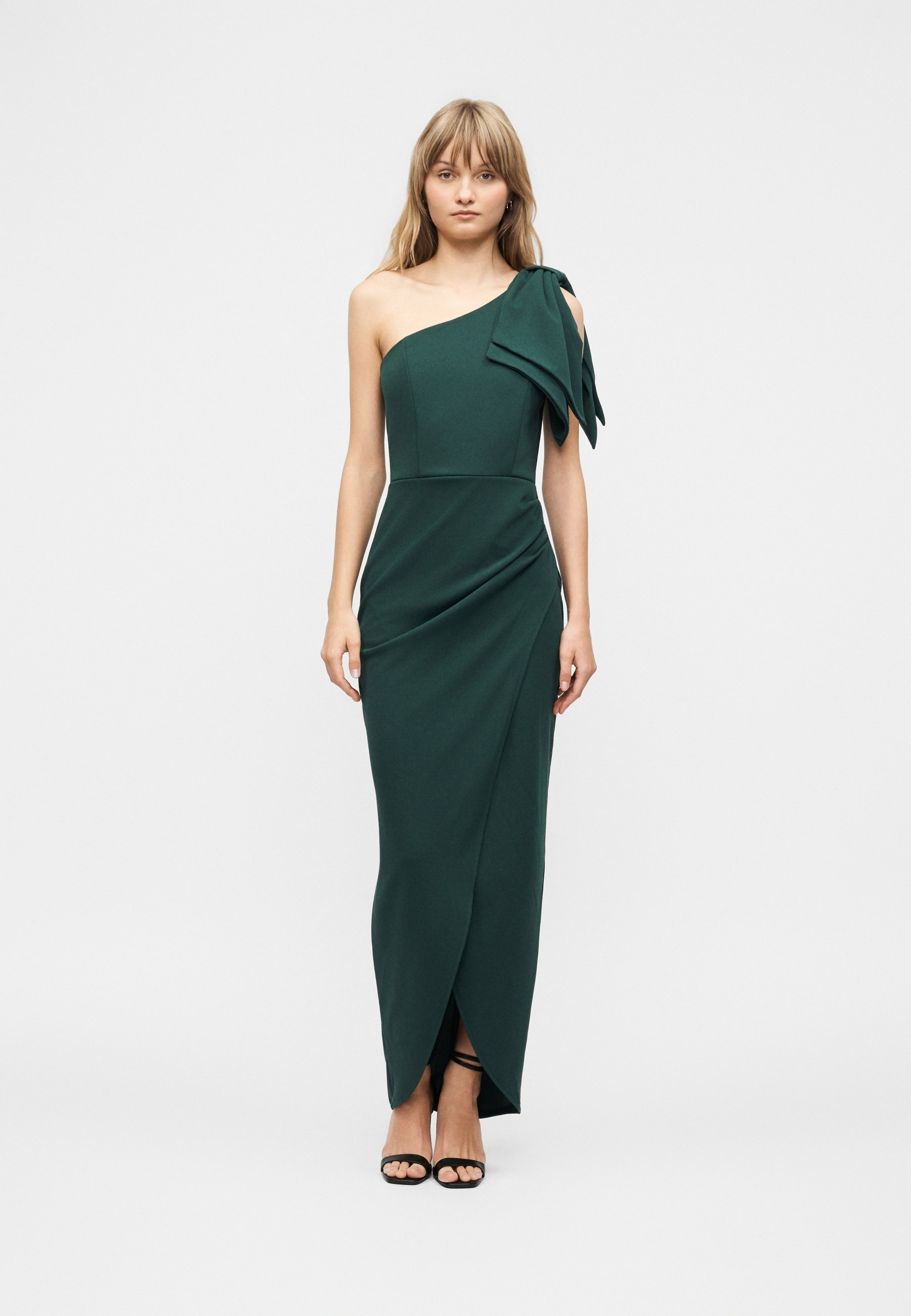 strapless open back dress RELIGION Select One Shoulder Black Maxi Dress main image 0