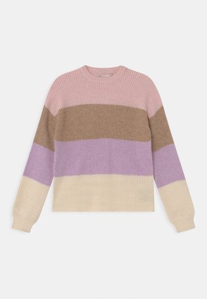 ONLY GIRLS KOGSANDY NOOS - Strickpullover - sepia rose/toasted coconut/crocus petal/whitecap gray