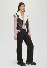 QS SCHMALES MIT DETAIL AM AUSSCHNITT - Longsleeve - altrosa