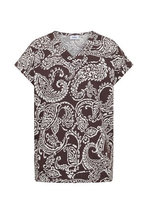 Cecil, T-SHIRT MIT V-NECK UND PRINT - T-Shirt print - brown cacao
