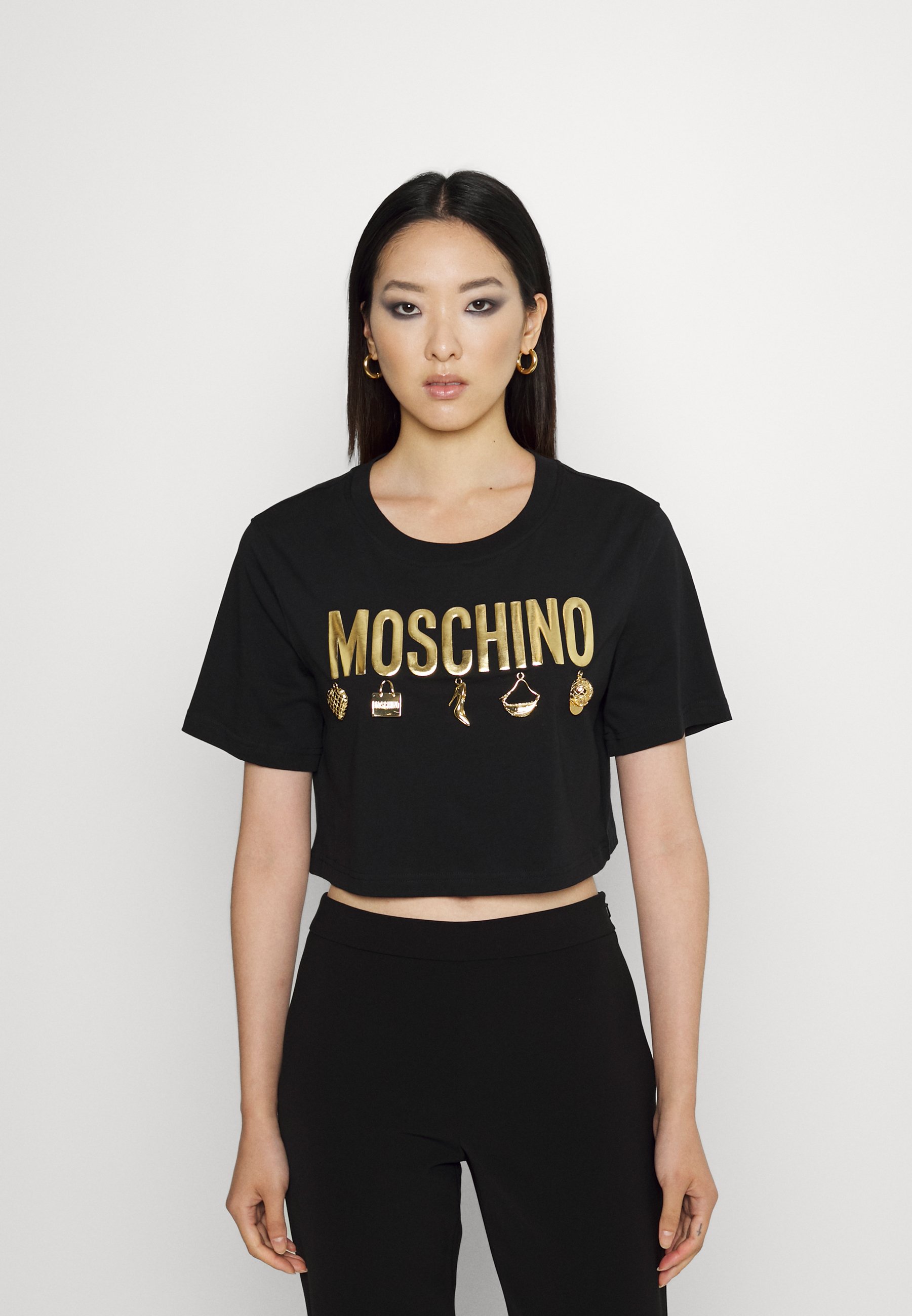 MOSCHINO Print T-shirt - fantasy black/black - Zalando.co.uk