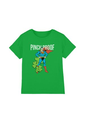 Cotton Soul, SUPERMAN ST. PATRICK'S DAY PINCH PROOF UNISEX - Print T-shirt - dark green