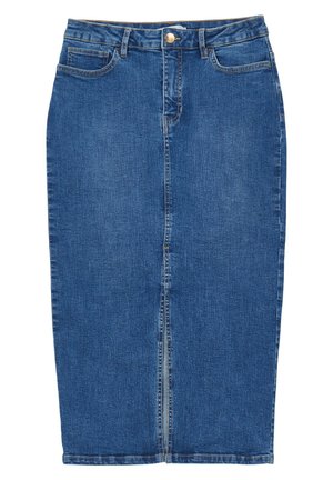 IN CON SPACCO - Denim skirt - blu