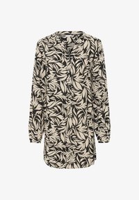 Non selezionato, black feather/grey leaf print