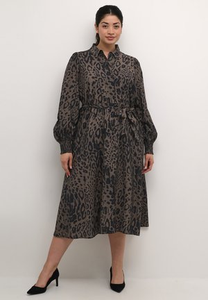 Kaffe Curve JOLA - Blusenkleid - major brown black leopard
