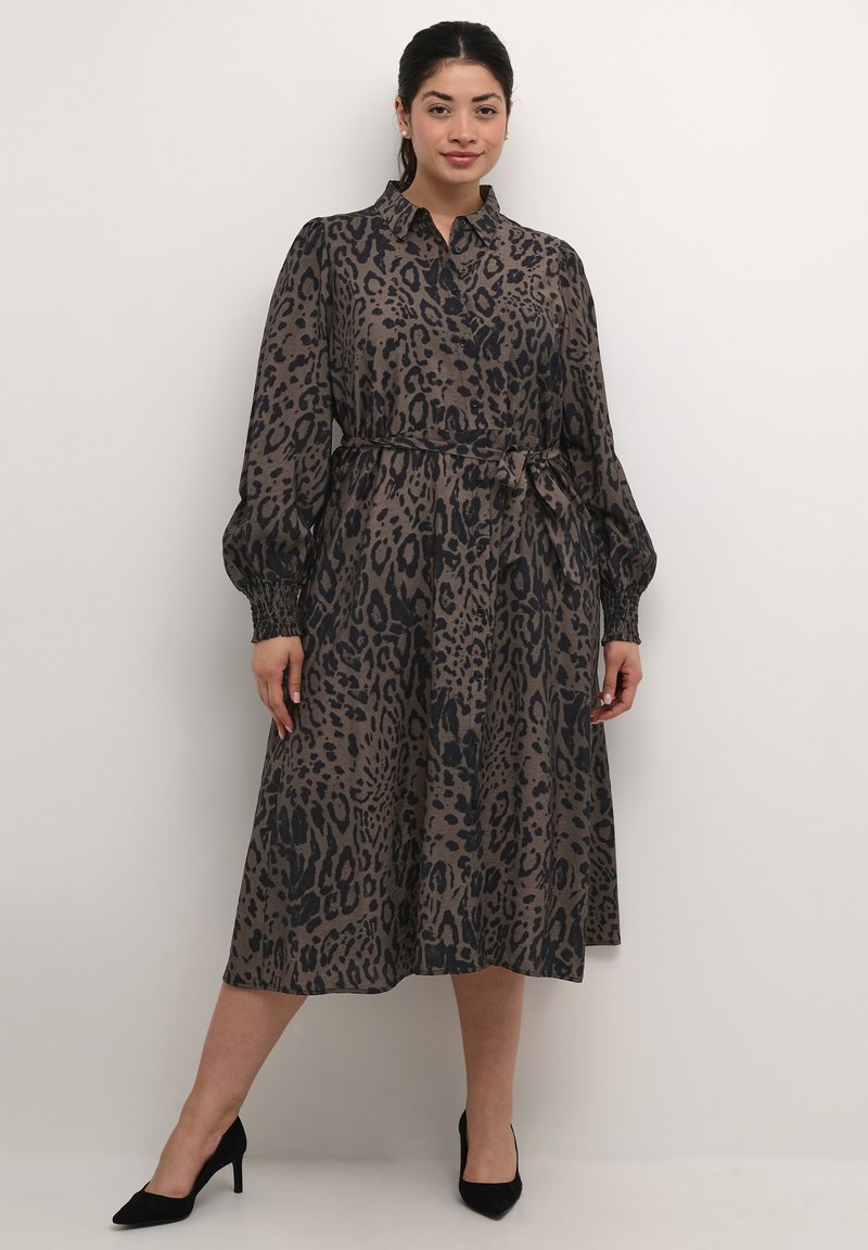 Kaffe Curve JOLA - Abito a camicia - major brown black leopard