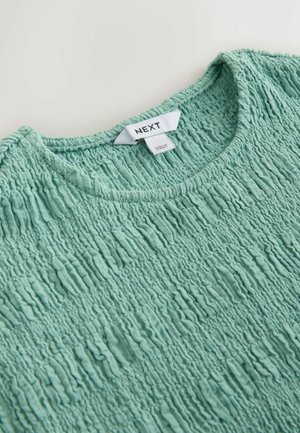 Next, REGULAR FIT - SHORT SLEEVE TEXTURED CREW NECK TOP  . - Bluse - green