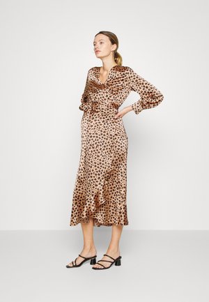 Never Fully Dressed MAMA LEOPARD EMILY WRAP DRESS - Cocktail φόρεμα / Φόρεμα για πάρτι - black/gold