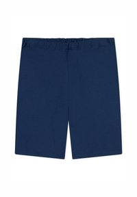 Shorts in cotone blu navy con cintura elastica. Design semplice, taglio dritto e texture liscia, privi di ulteriori motivi o dettagli.