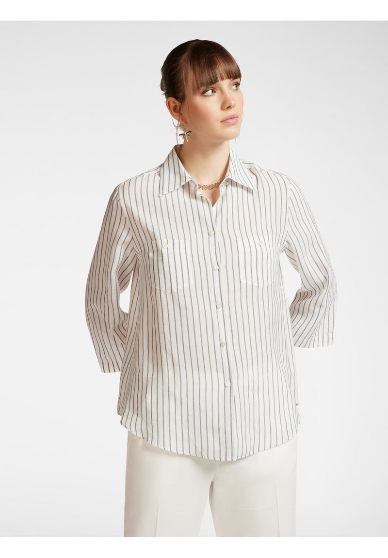 Elena Mirò A RIGHE CON TASCHINI - Hemdbluse - bianco/weiß - Zalando