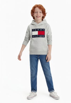 Tommy Hilfiger HERITAGE FLAG UNISEX - Φούτερ με κουκούλα - light grey heather